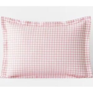 NWT The Company Store Company Kids Organic Percale Gingham Pillow‎ Sham Pink